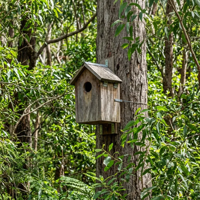 Animal nesting box installed as a humane alternative to a Nar Nar Goon roof cavity